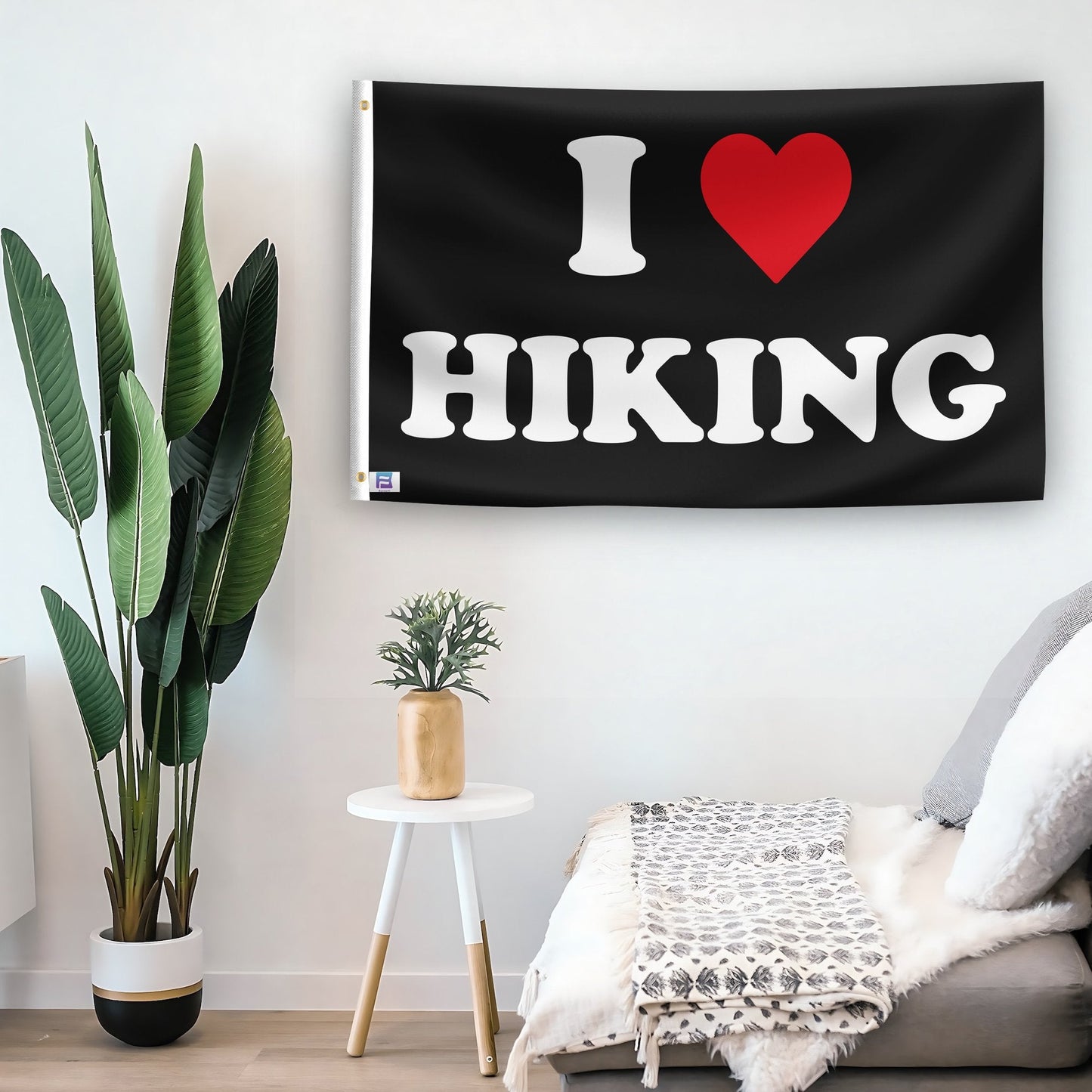 I Love Hiking Flag