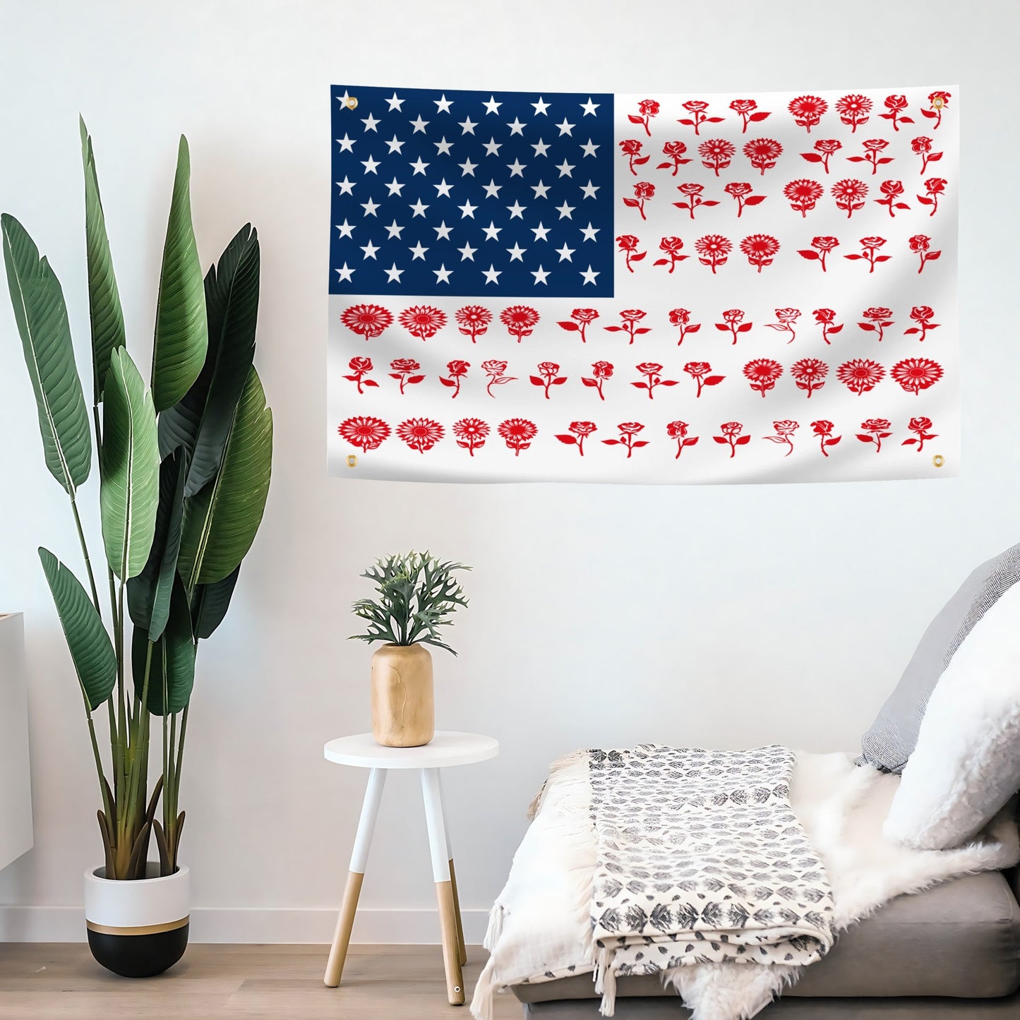 Flower Stripes American Flag