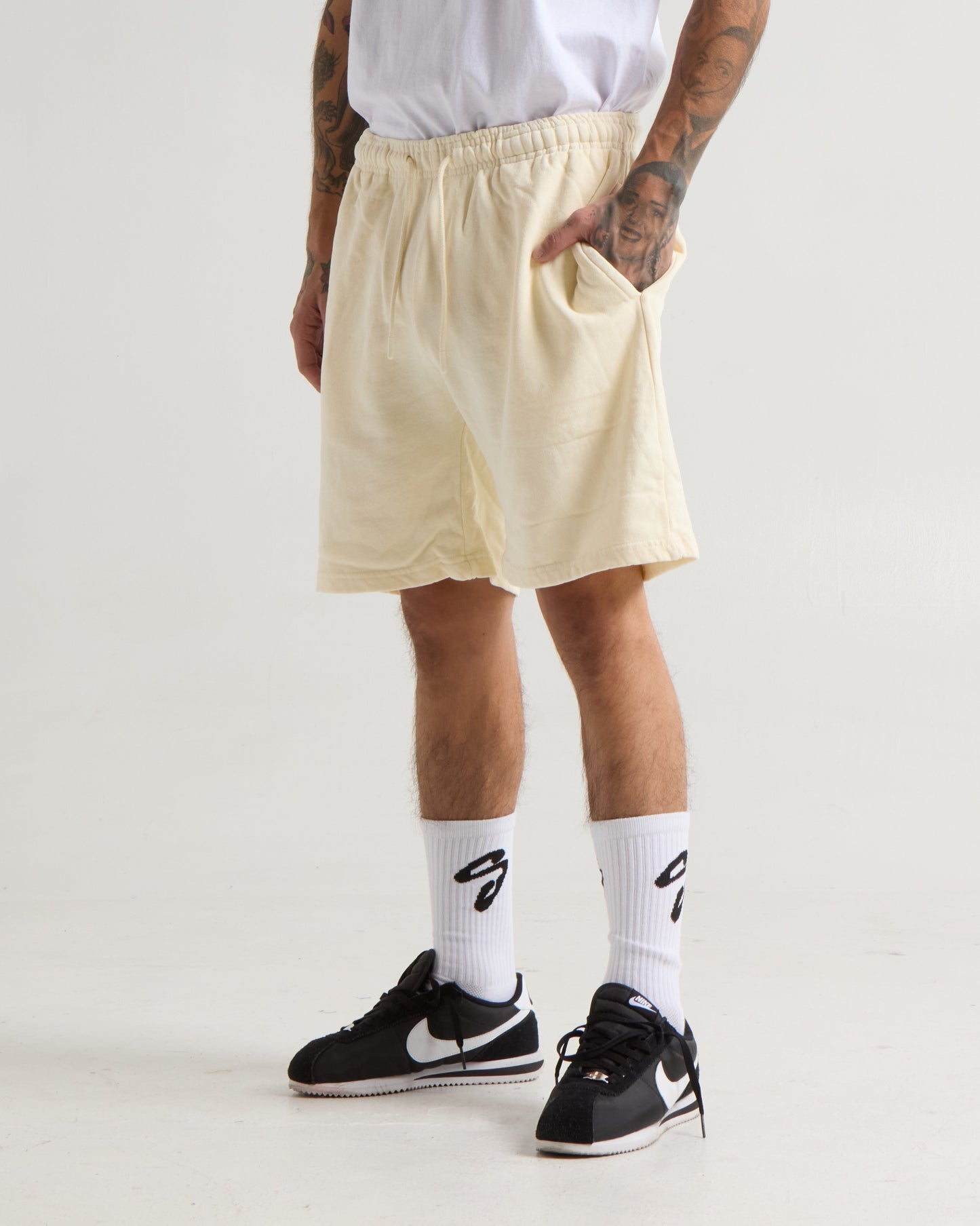 Garment Dye Fleece Mens Shorts