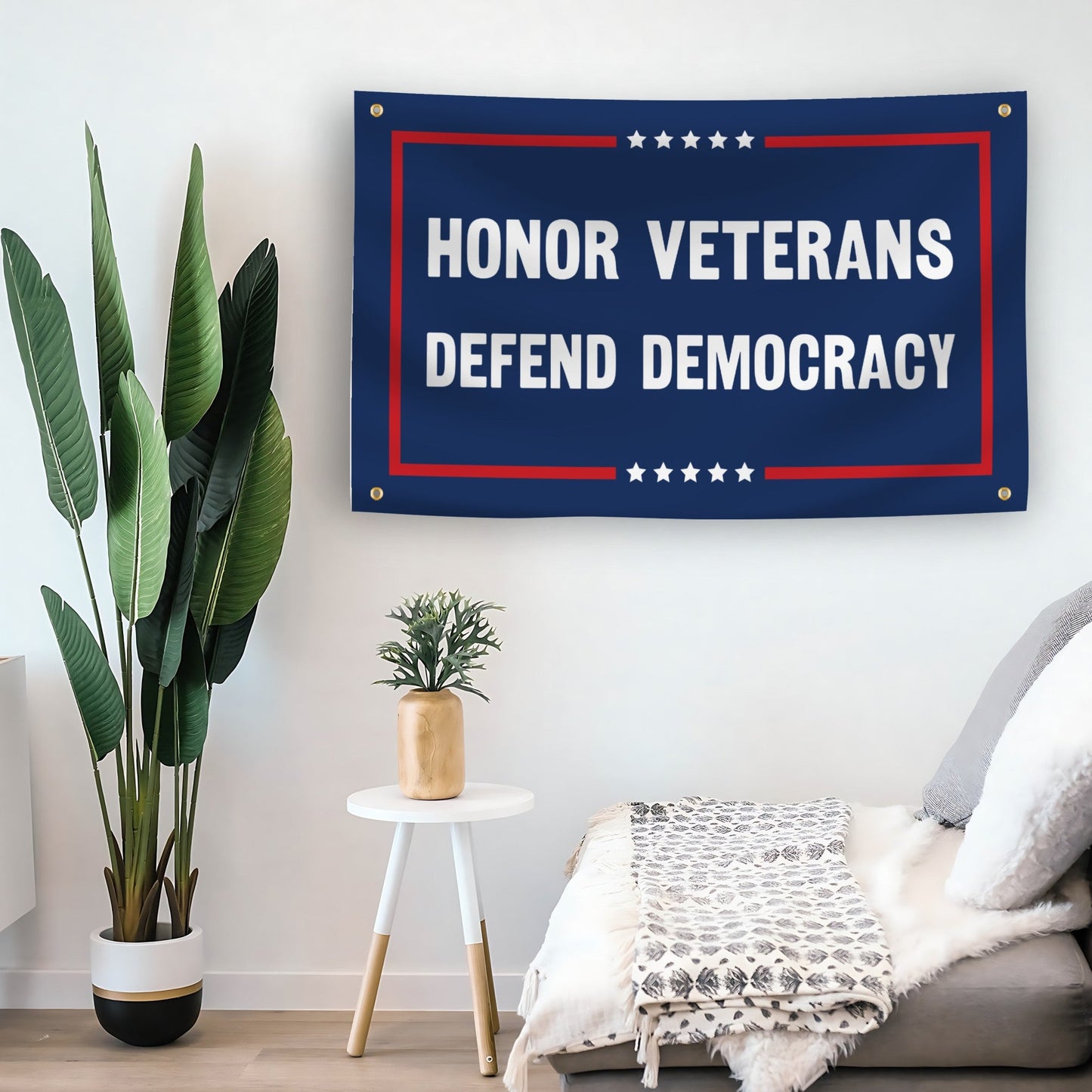 Honor Veterans, Defend Democracy Political Flag