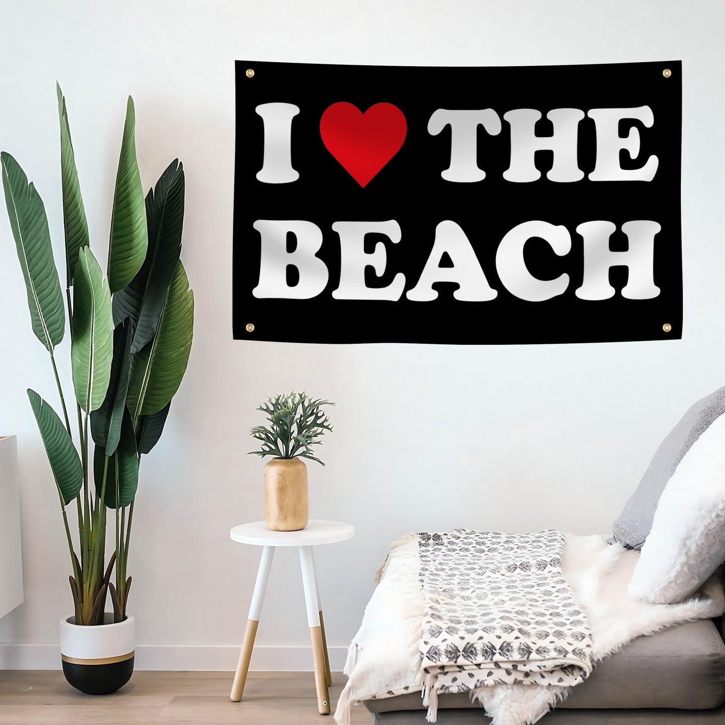 I Love The Beach Flag