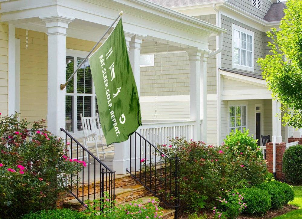 Eat. Sleep. Golf. Repeat Flag