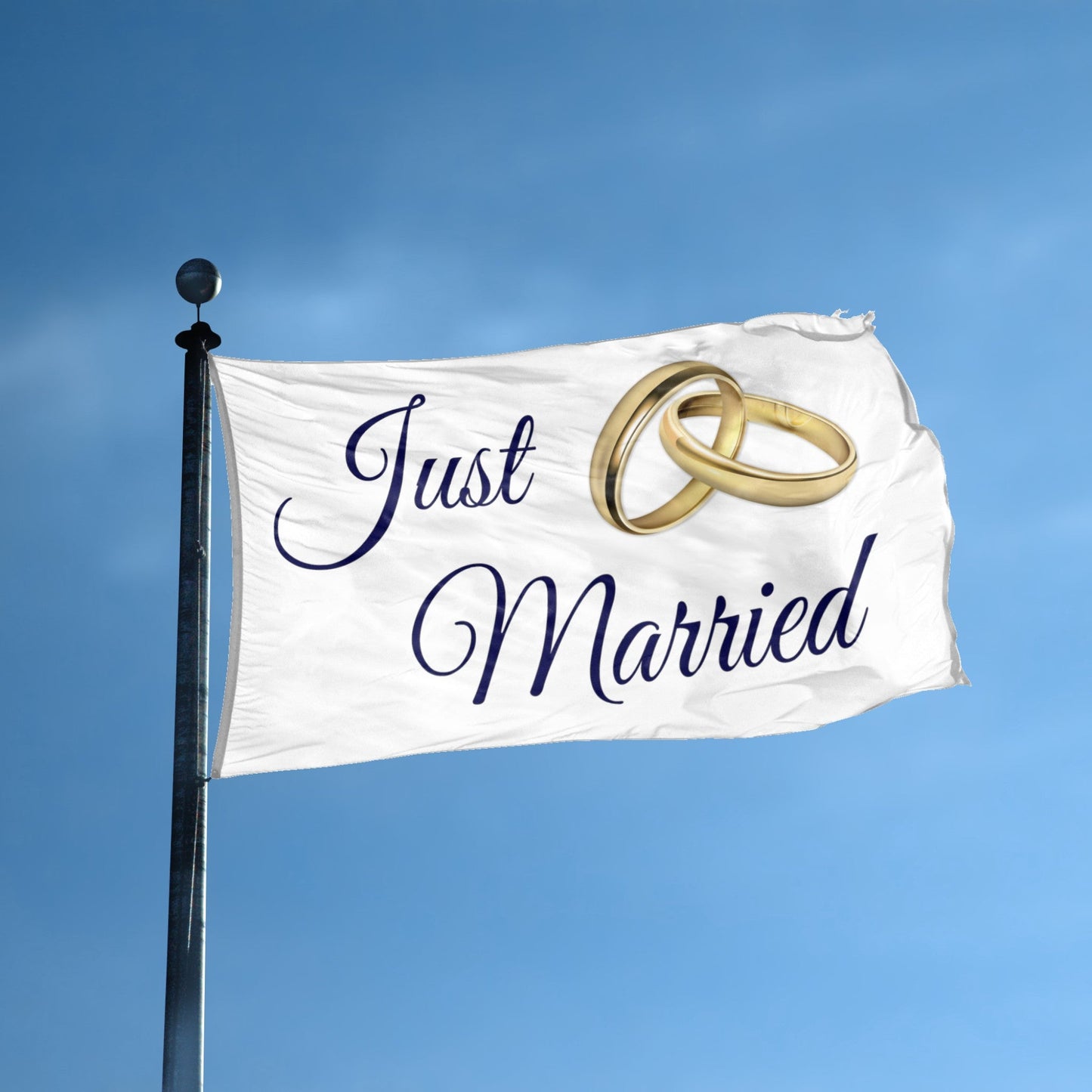 Just Married Wedding Band Flag