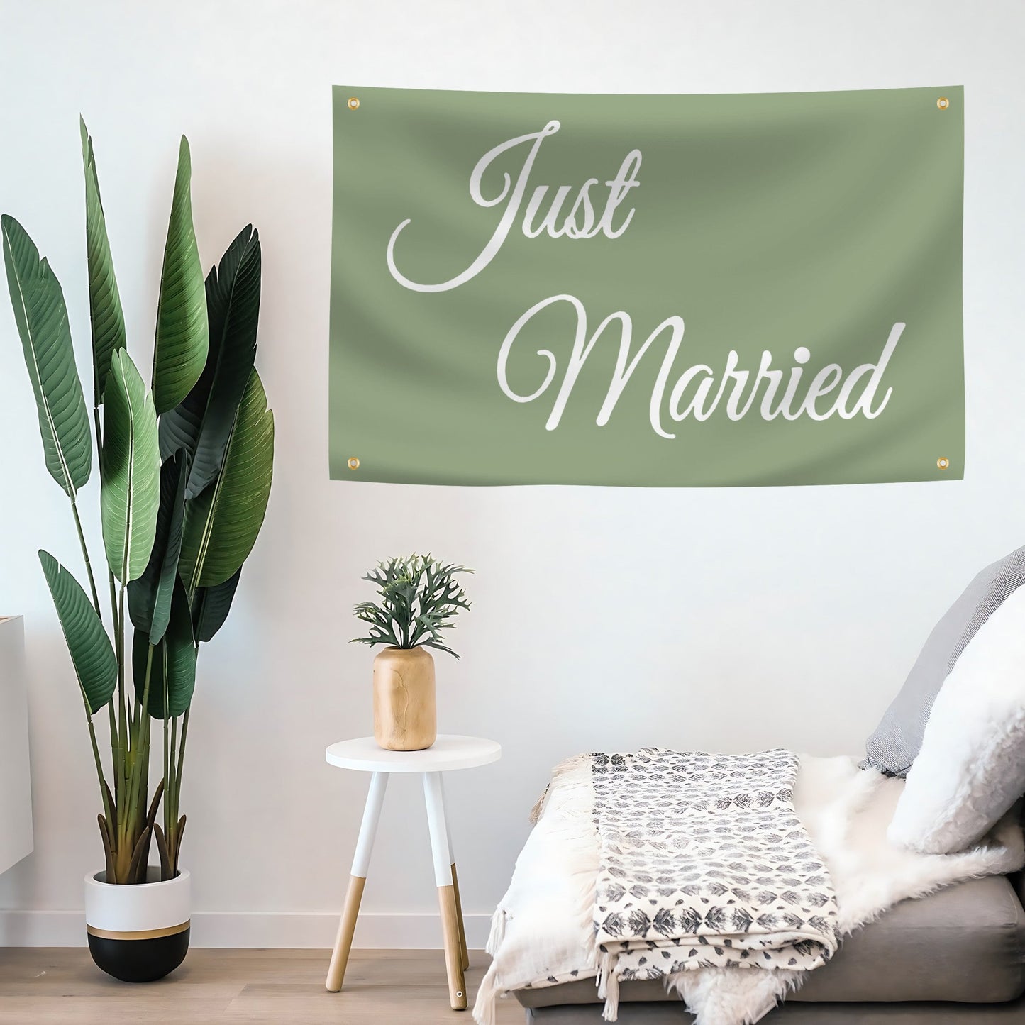 Just Married Sage Flag