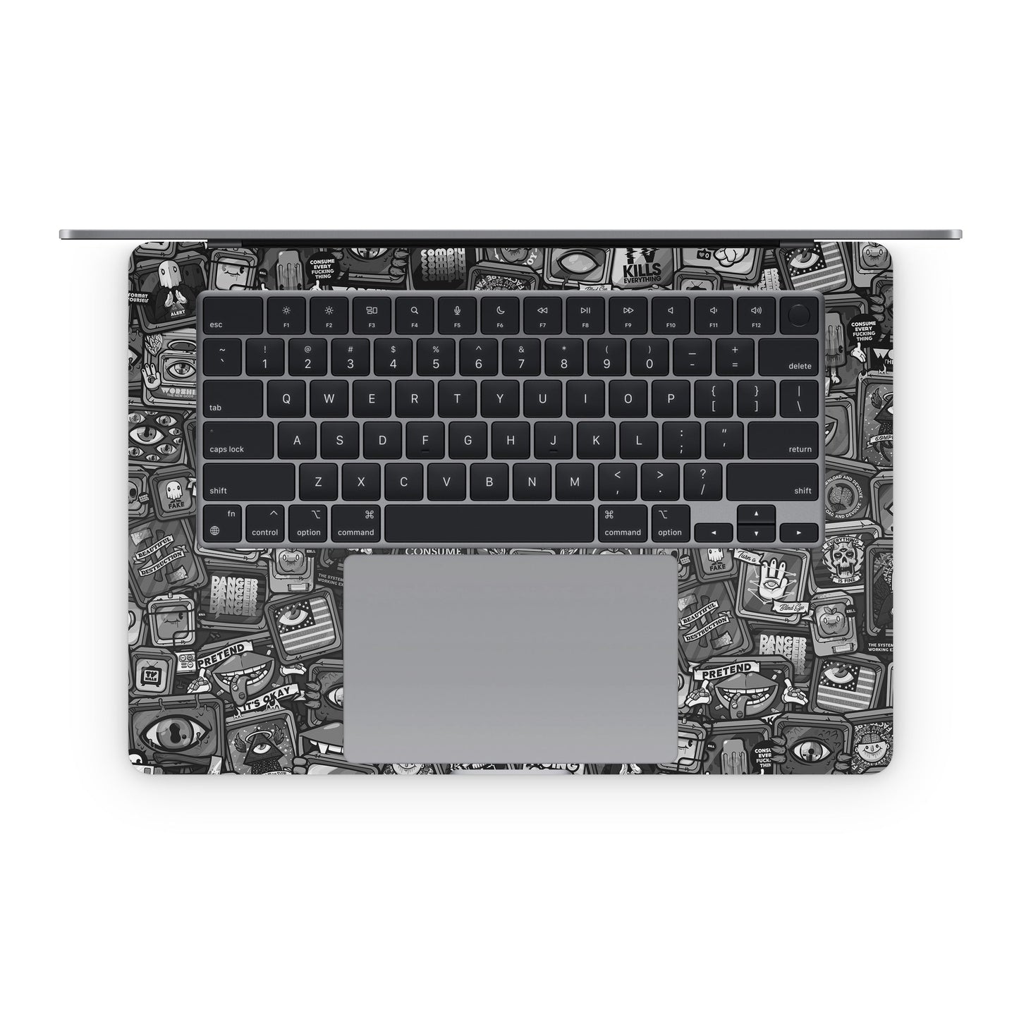 Distraction Tactic B&W - Apple MacBook Skin