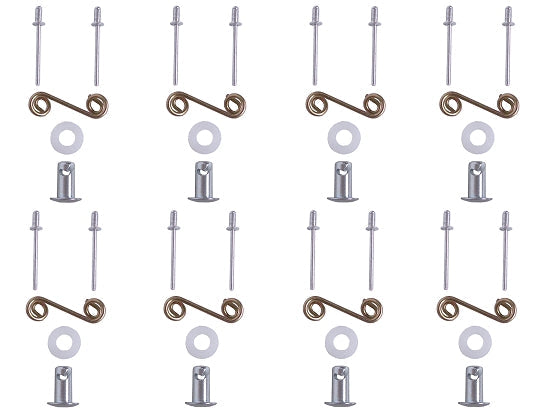 Complete Dzus Fastener Kit with 8 Each of Buttons, Springs, and Rivets