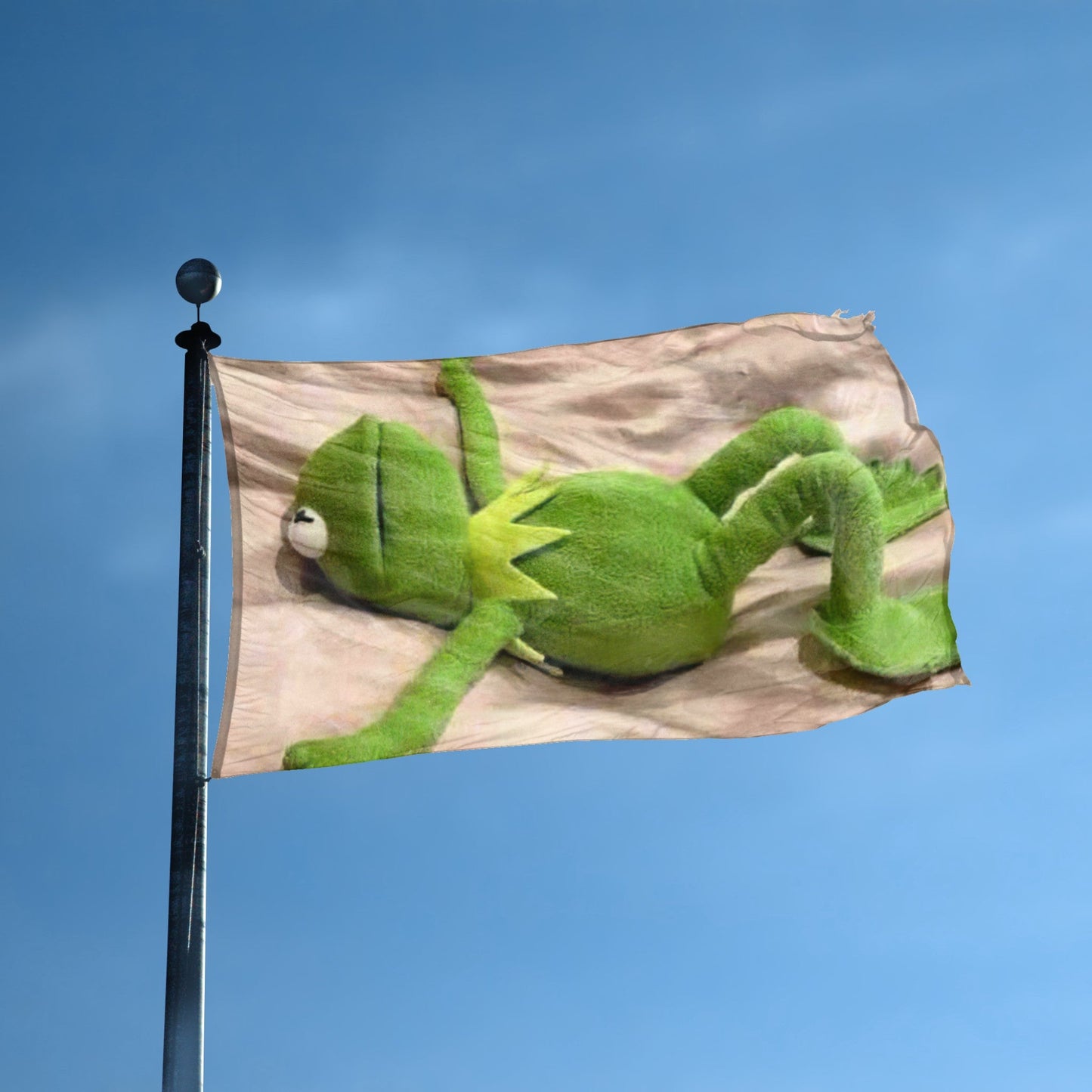 Over It Frog Mood Meme Flag