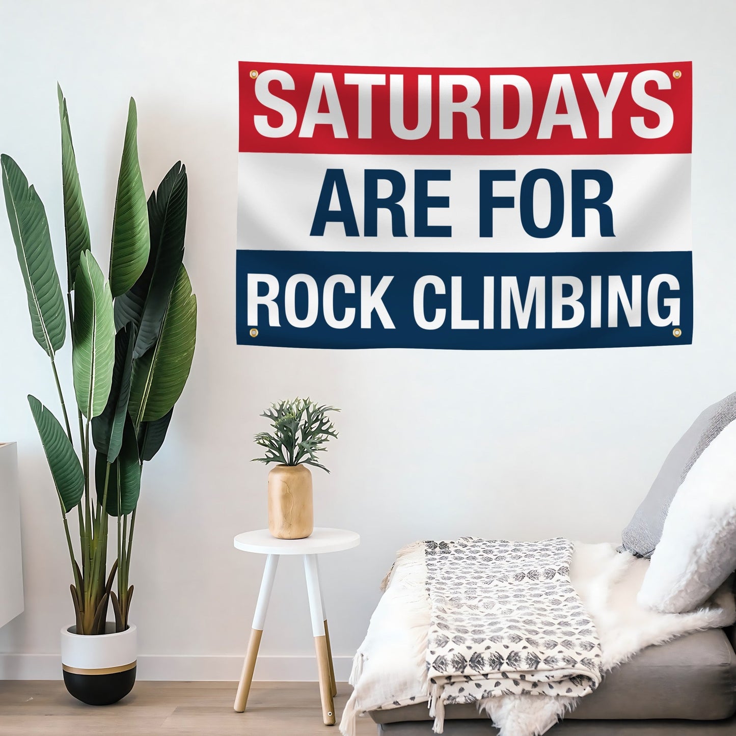 Saturdays Are for Rock Climbing Flag
