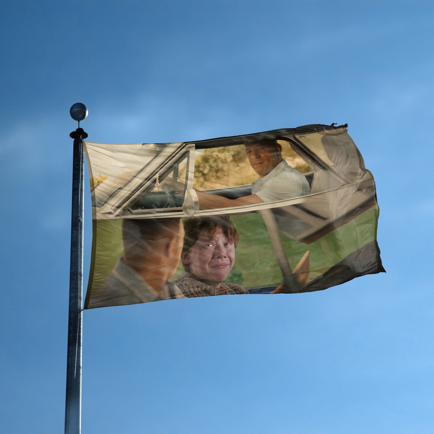See You Again Drive Scene Meme Flag