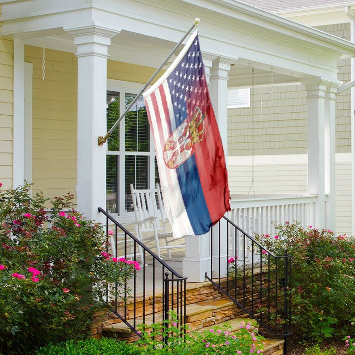 Serbian American Hybrid Flag