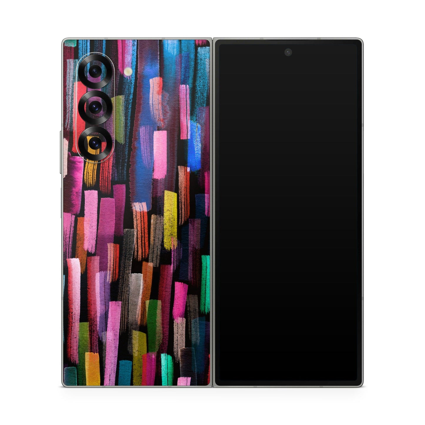 Colorful Brushstrokes Black - Samsung Galaxy Z Fold6 Skin