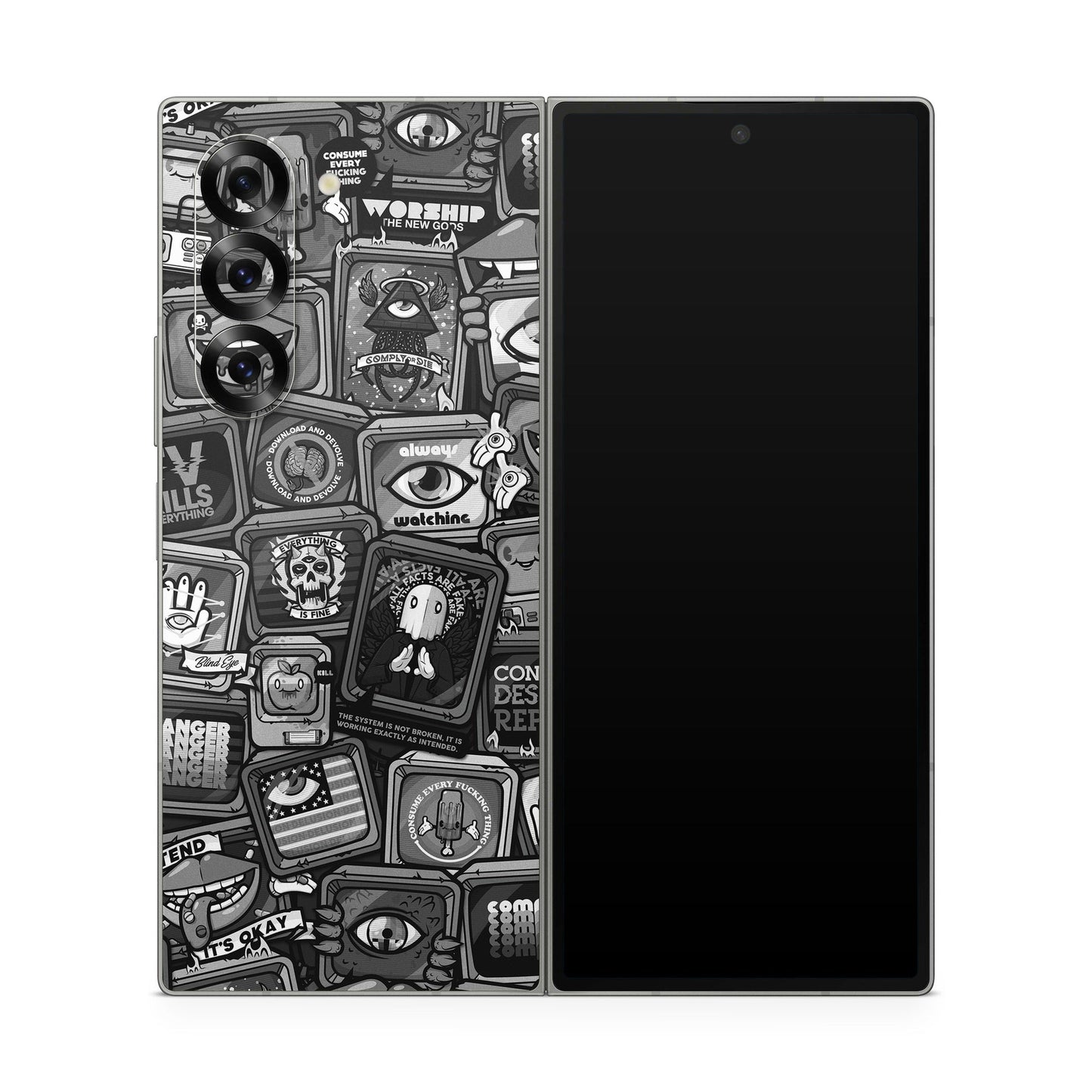Distraction Tactic B&W - Samsung Galaxy Z Fold6 Skin