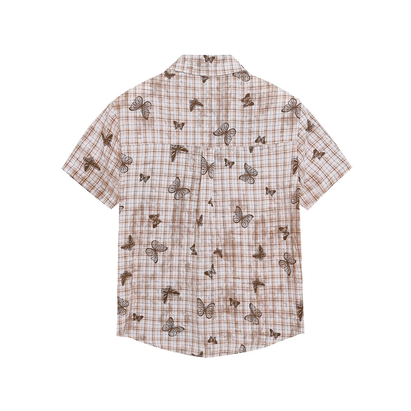 Playful Embroidered Checkered Short Sleeve Shirt for Women