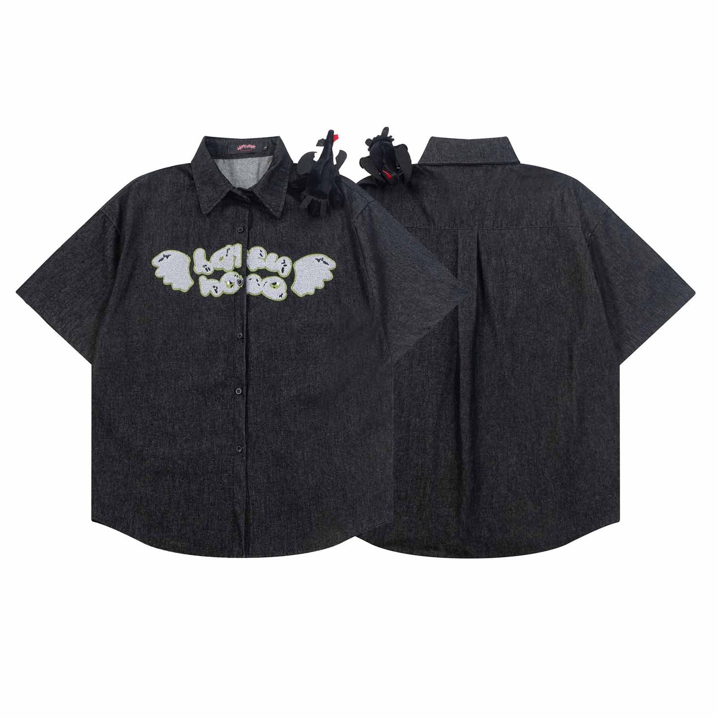 Retro Toothless Denim Shirt - Harajuku Style