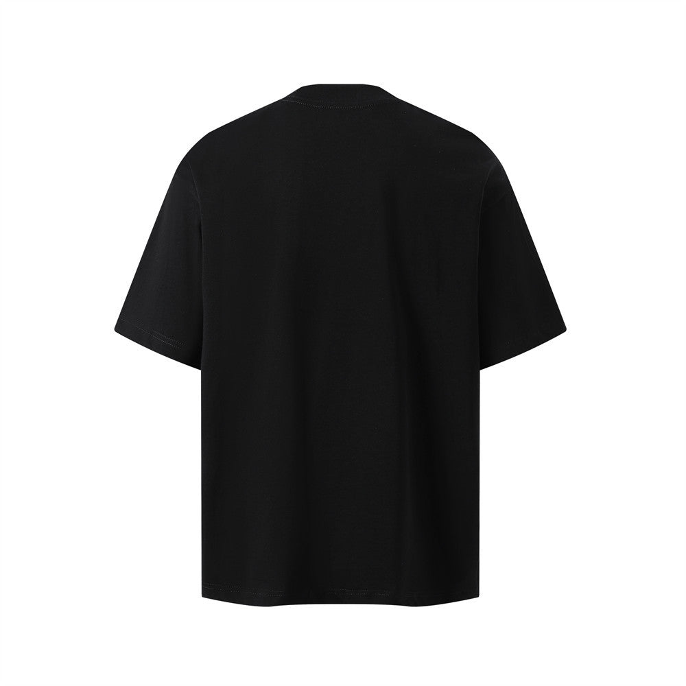 Unique Lightning Heart Star Embroidery Short Sleeve T-Shirt