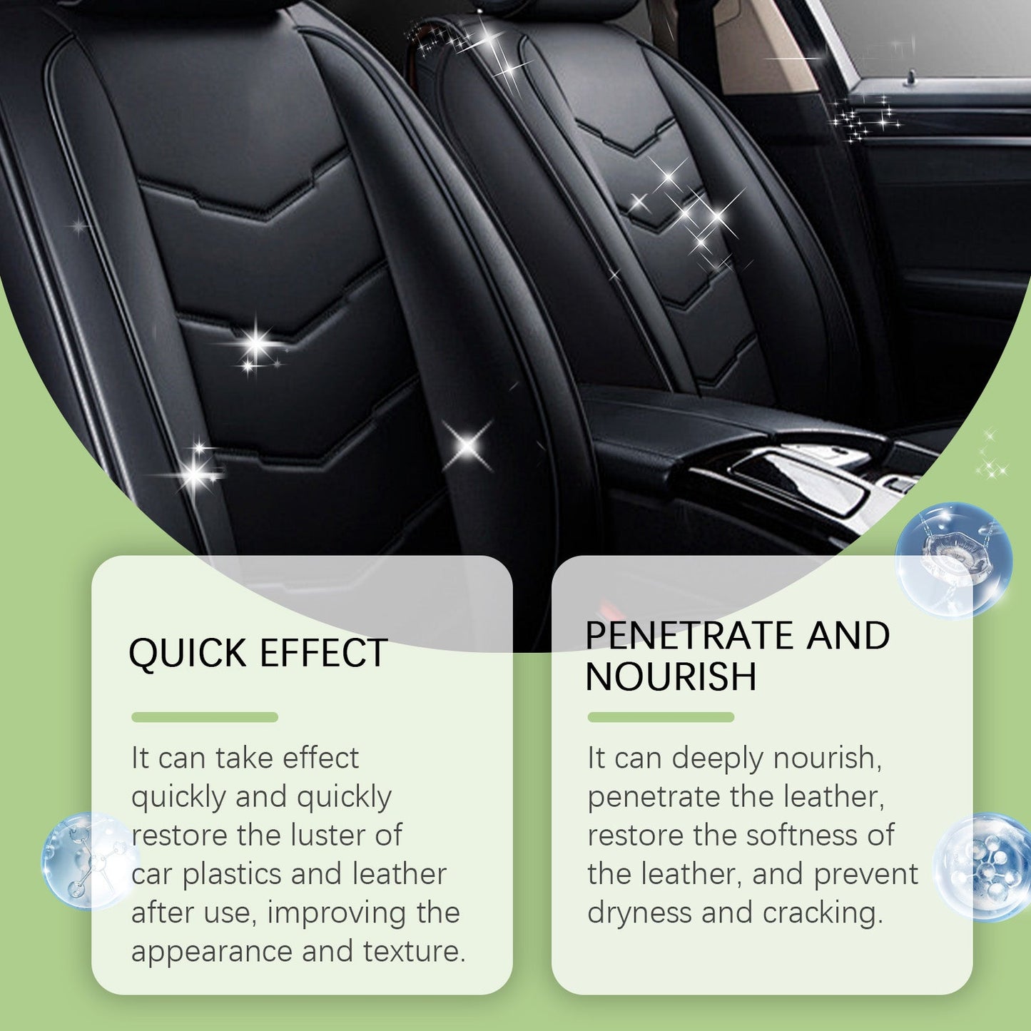 Car Leather Reconditioning Spray, Clean And Decontaminate Bright Car Interior Repair Maintenance Care Spray