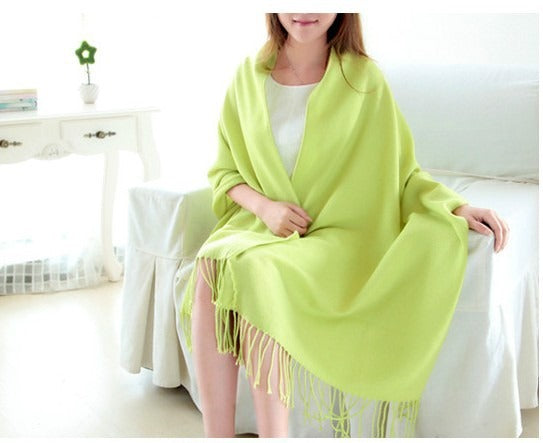 Harajuku Style Color Grid Imitation Cashmere Scarf
