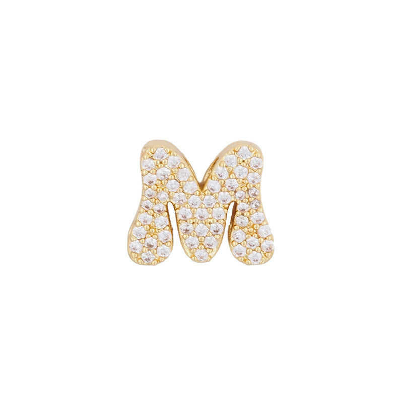 Fashion English 26 letter single pendant gold DIY bracelet necklace accessories