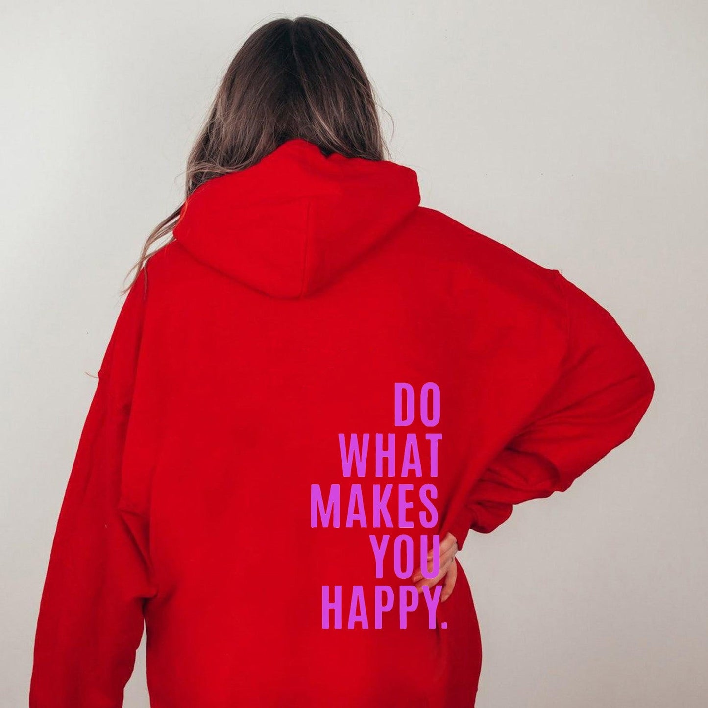 Do What Makes You Happy Off Shoulder Hoodie