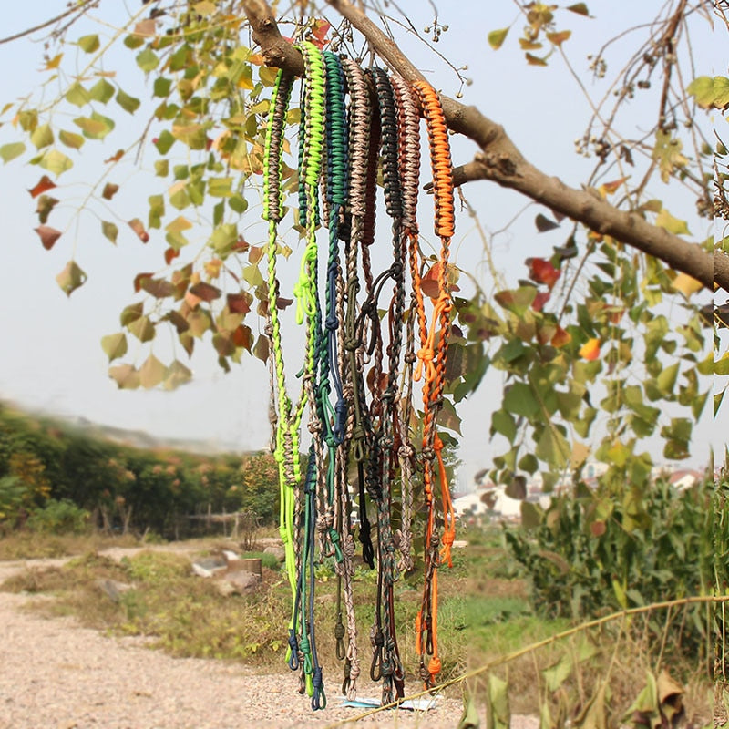 Hunting Decoy Rope Hunting Duck Call Lanyard Cord Hunter Game Whistle Lanyard Hunting Decoy Rope with 12 Adjustable Loops Rings