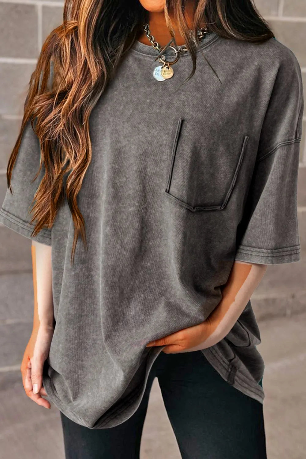 Mineral Wash Half Sleeve Vintage T Shirt