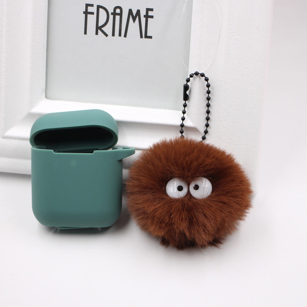Spirited Away Dust Elf briquettes keychain pendant plush round student bag key pendant gift