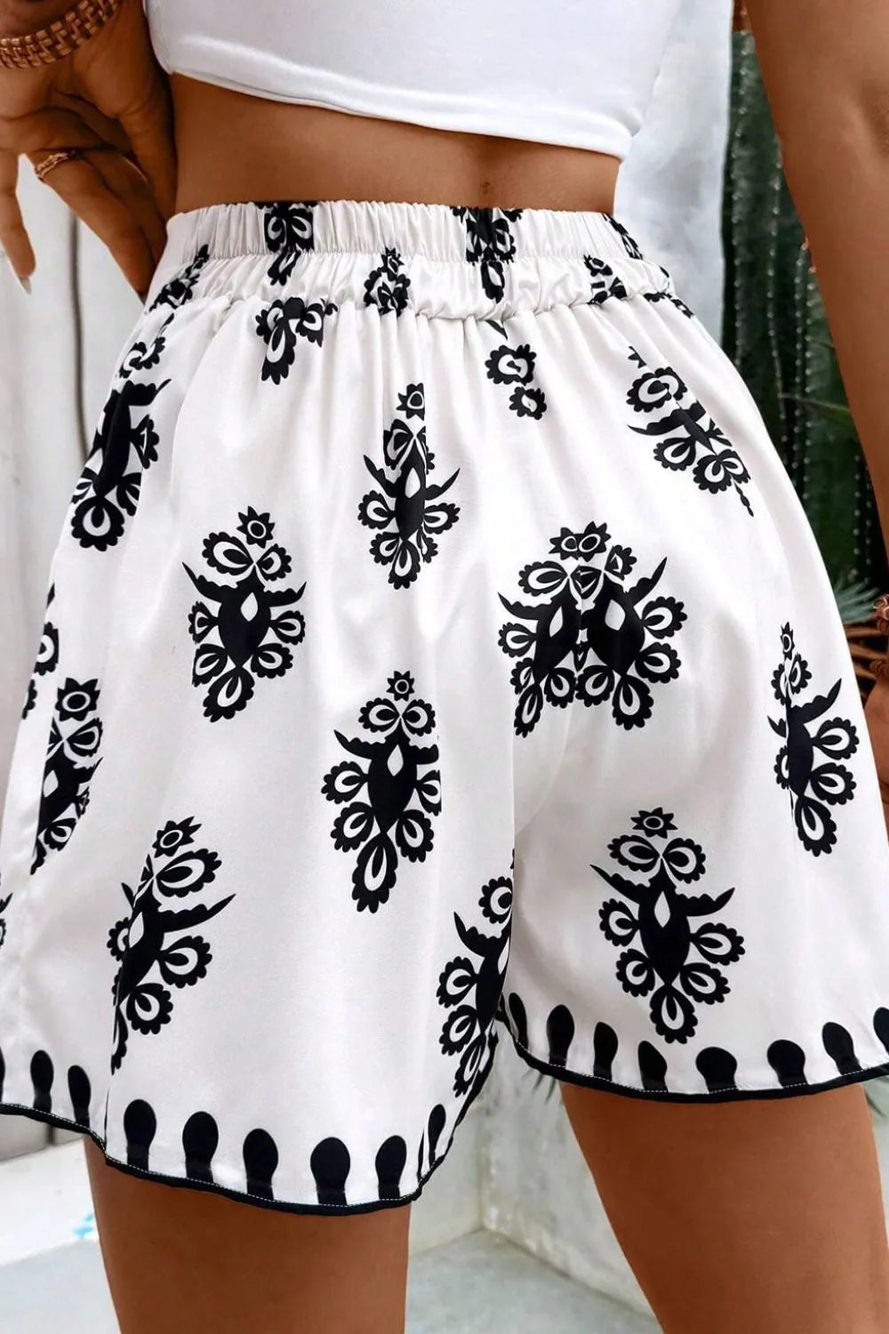 Tied Printed Shorts
