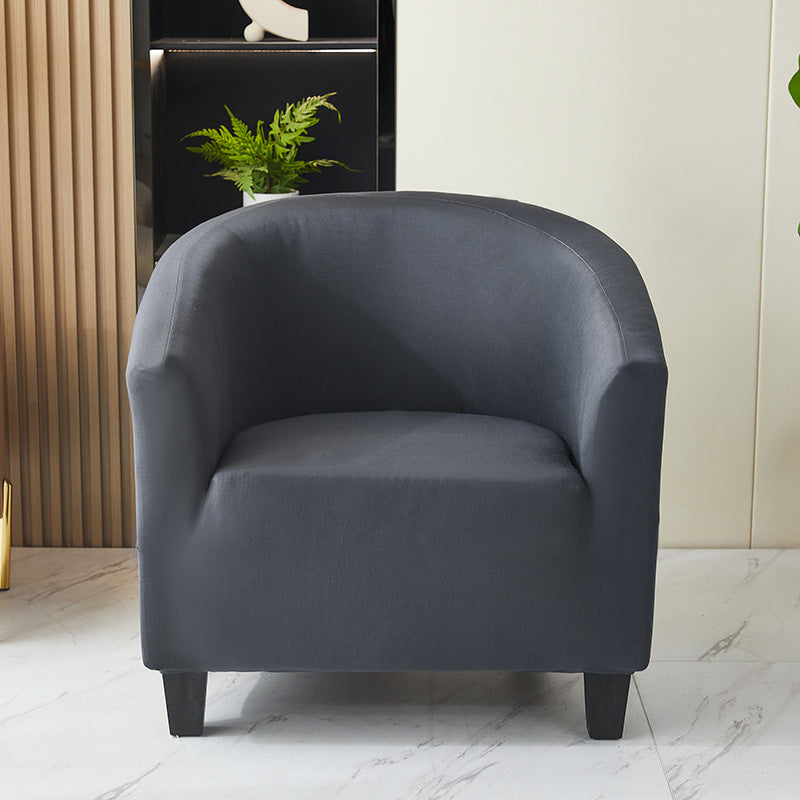 Elastic solid color semi-circular sofa cover, internet cafe, sand caf é, hotel leisure booth, all inclusive, single sofa chair cover