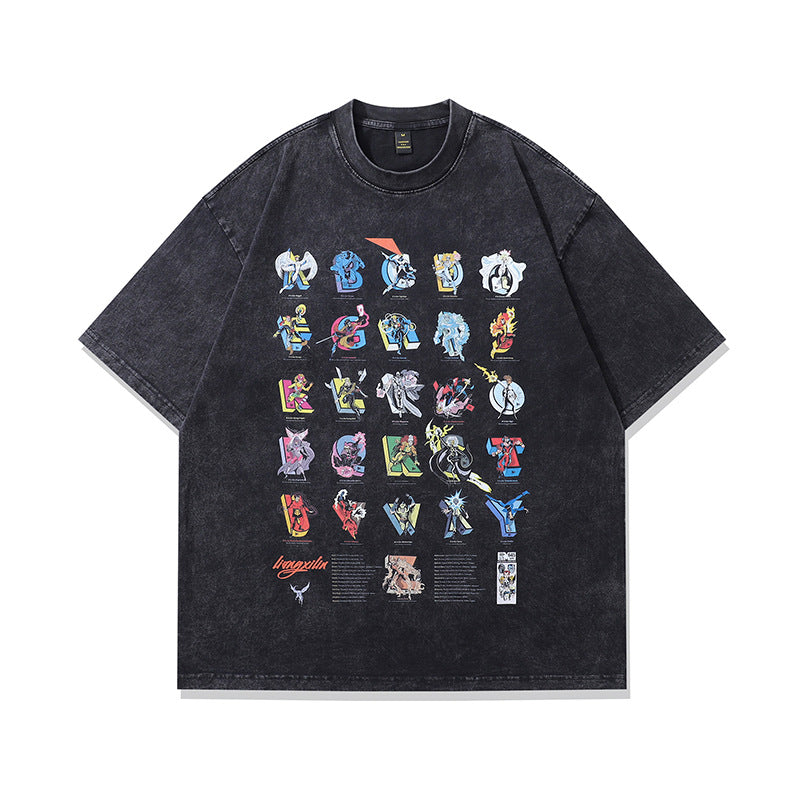 Men's Retro Cartoon Print Loose Fit T-Shirt