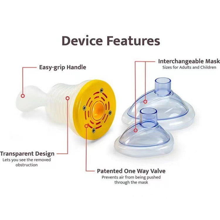 Respiratory trainer suffocation first aid mask artificial heart and lung Choking Emergency Device