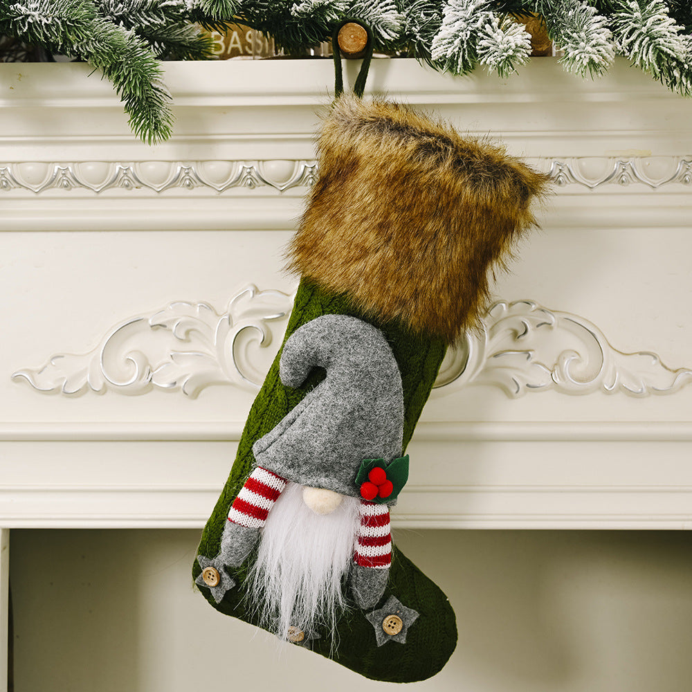 Christmas decoration products, faceless doll plush Christmas socks, creative faceless doll gift socks, elderly socks