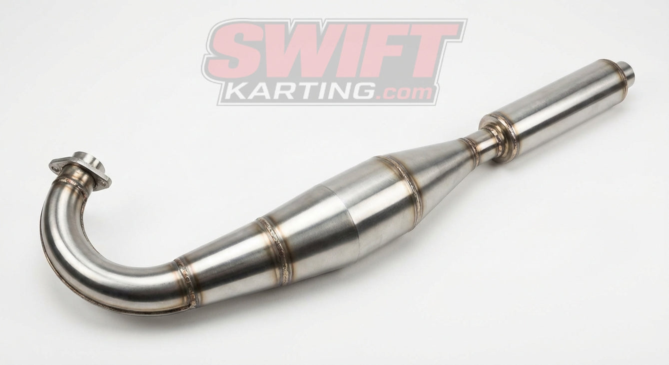 Curved Multi-Stage Exhaust Header for Jr. II Engines with 1 5/16" Silencer