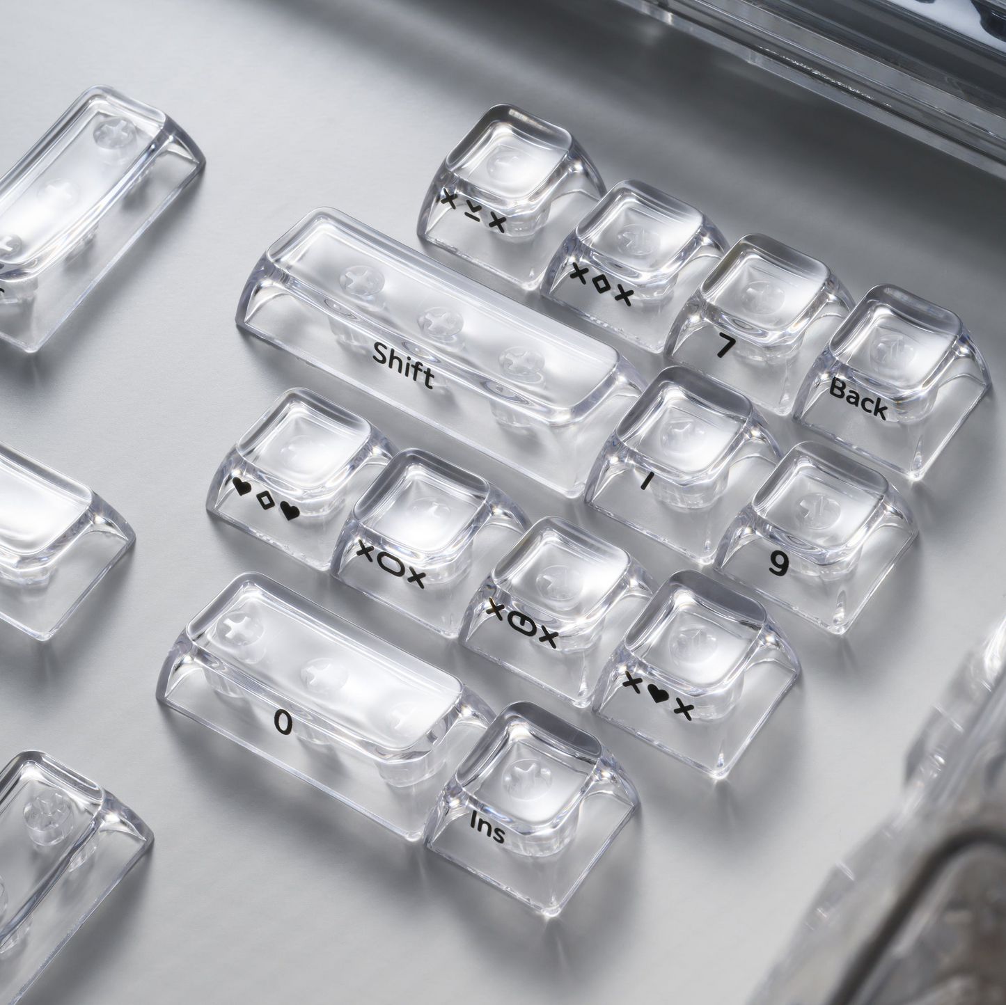 XVX Arctic Transparent SA Profile Double-Shot 128-Key PC Keycap Set
