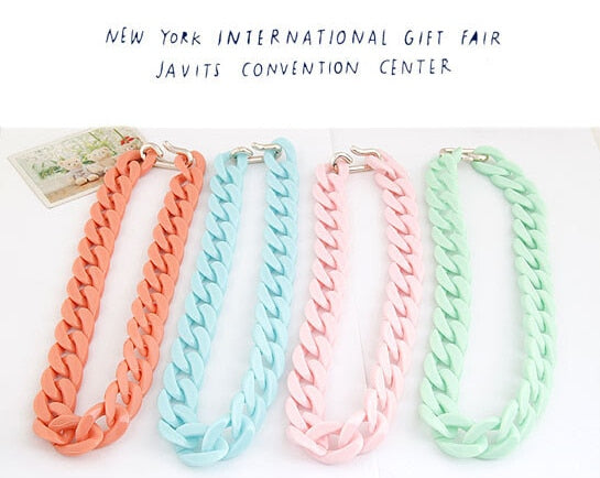 Colorful Chunky Chain Necklace for Women - Harajuku Style