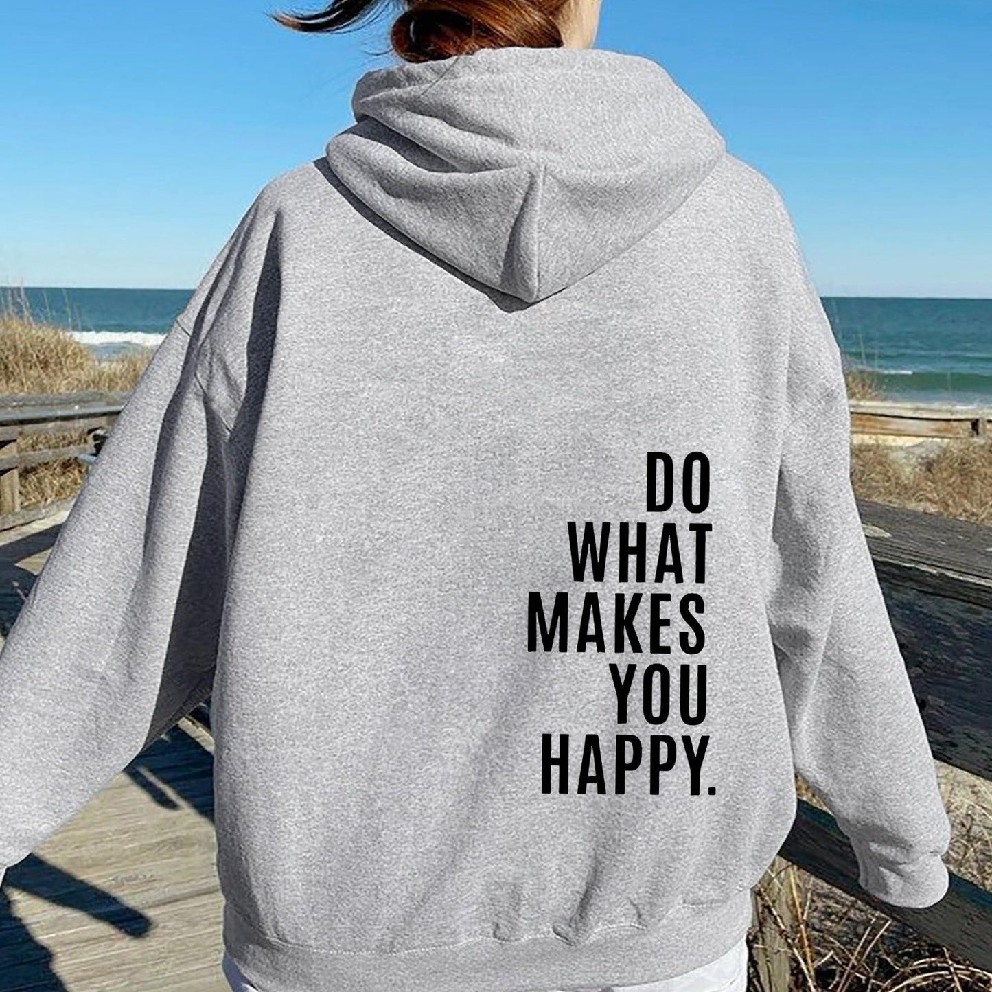 Do What Makes You Happy Off Shoulder Hoodie