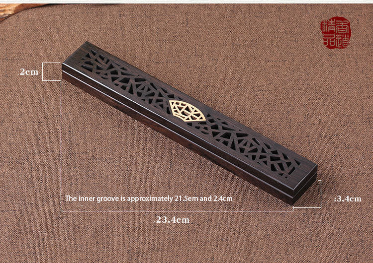 Wooden thread incense box, black sandalwood inlaid with boxwood, sleeping incense burner, incense burner, household indoor agarw