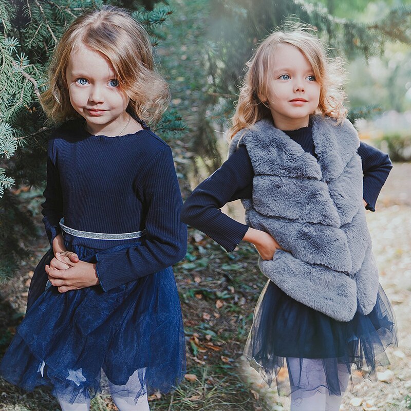 Bear Leader Girls Dress Pentagram Princess Dress Brand Girls Clothes Children Clothing European and American Style Girls Dresses