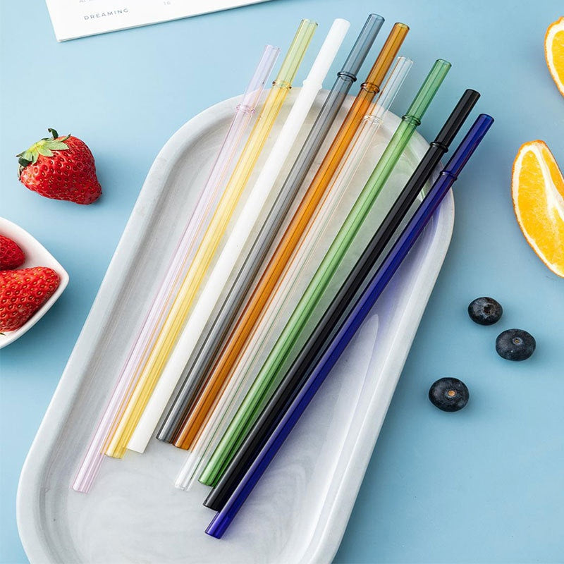 Eco-Friendly High Borosilicate Glass Straw Durable Heat-Resistant Starbucks Kids Straw 27cm Customized