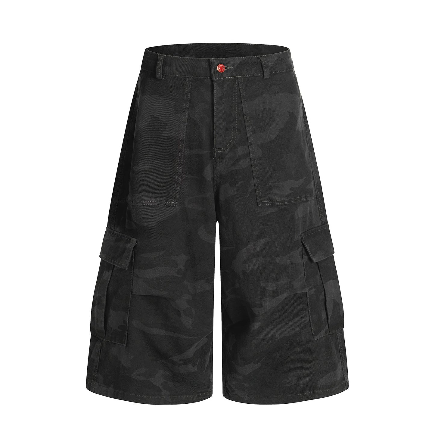 Camouflage Multi-Pocket Capri Pants - Unisex