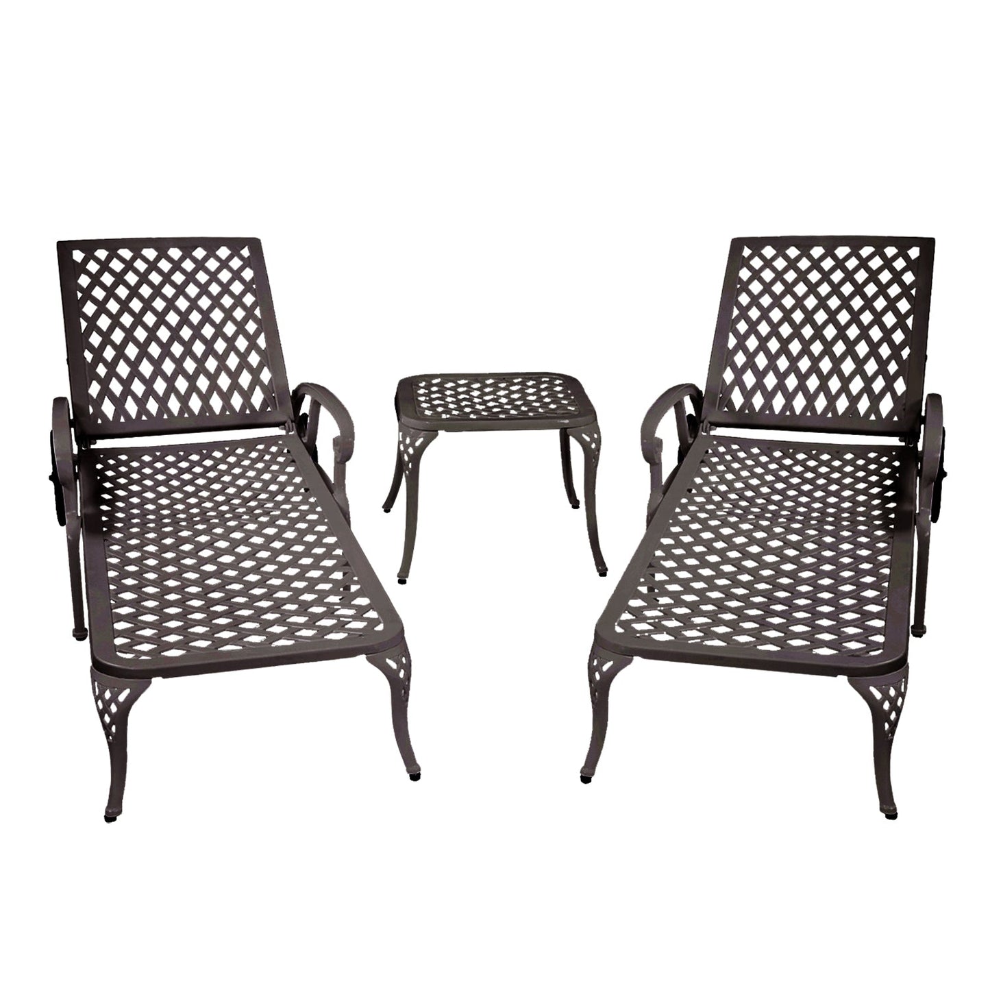 Aluminium Cast lounge chair 1pcs brown