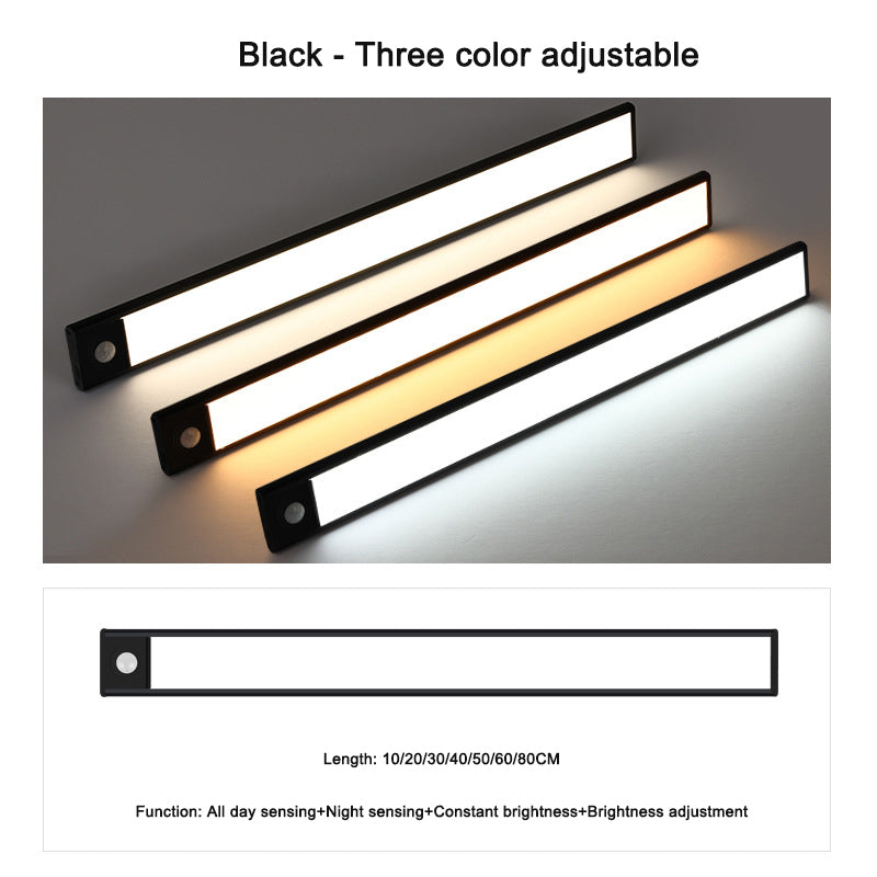 Intelligent ultra-thin wireless LED human body sensing light rechargeable magnetic strip light strip light strip