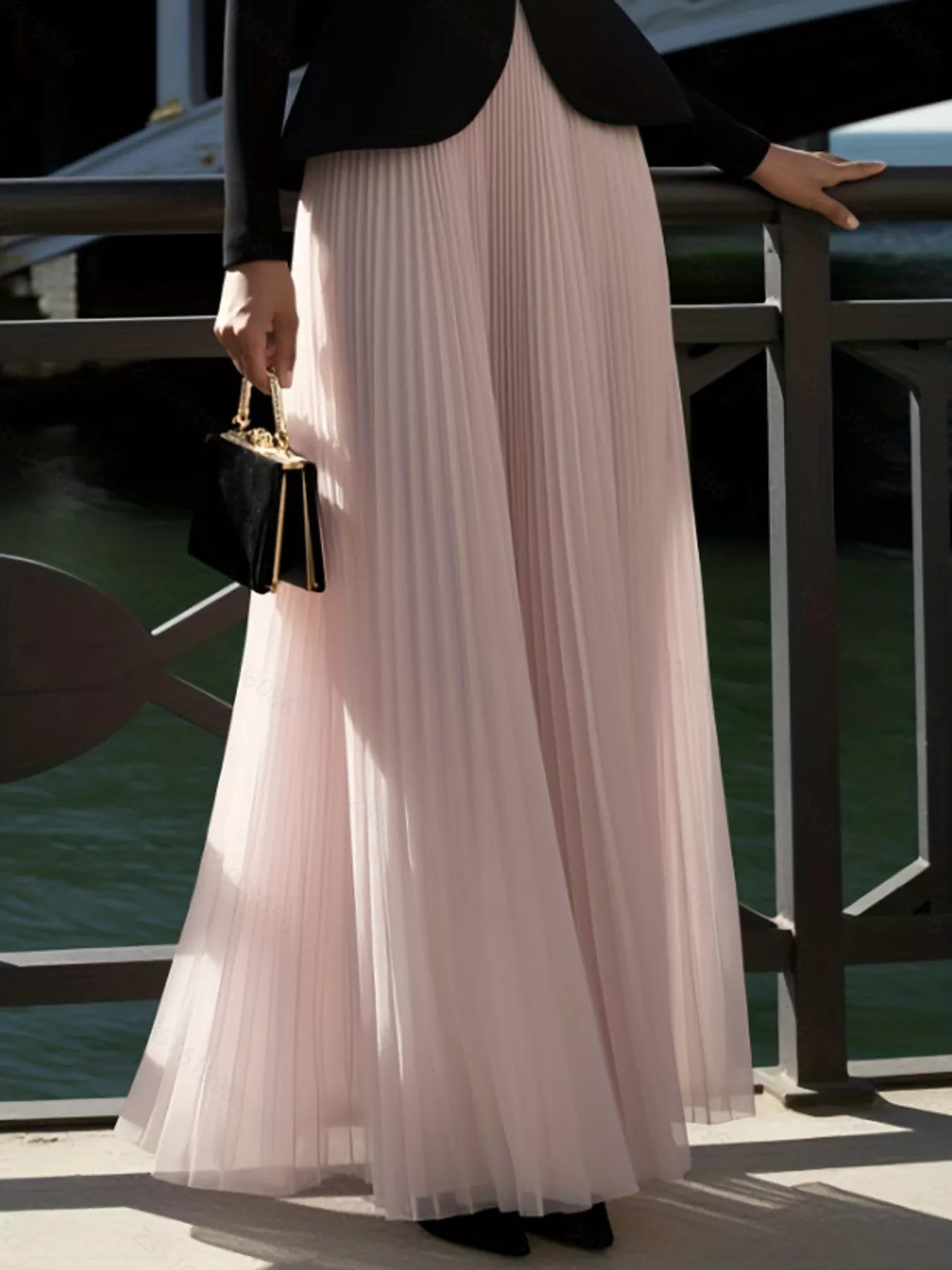 Pleated Maxi Skirt
