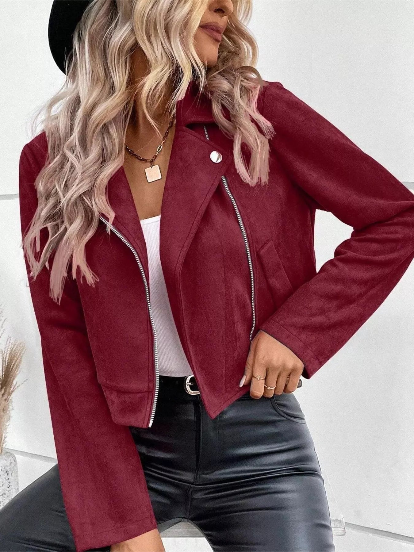 Zip Up Moto Jacket