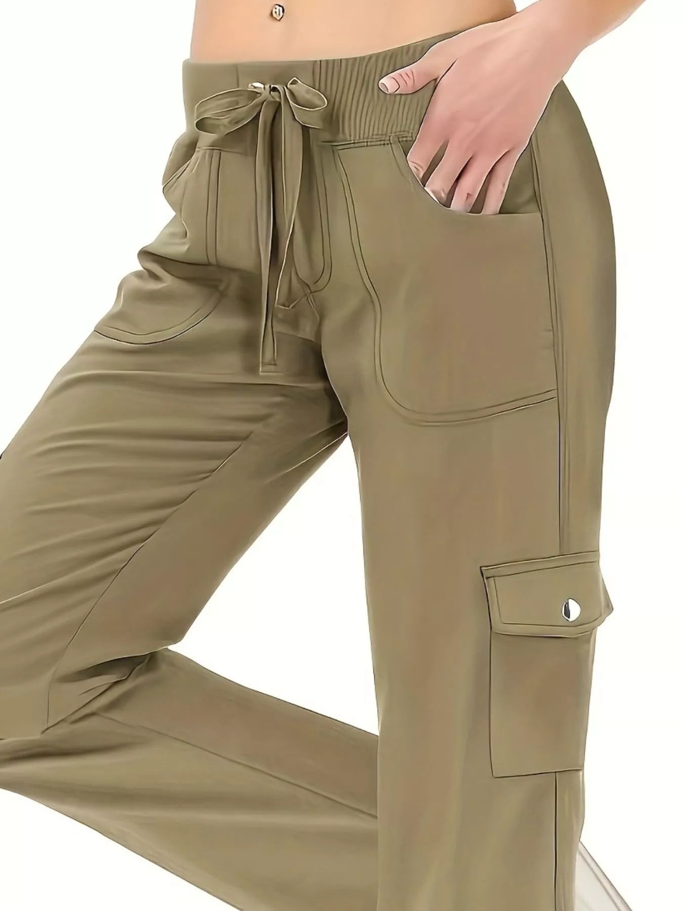 Relaxed Fit Active Pants with Drawstring Waist