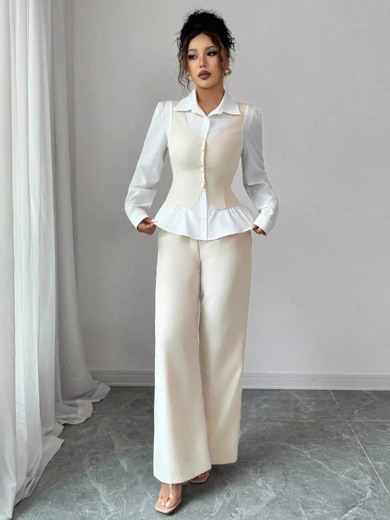 Two Tone Shirt and Pants Set
