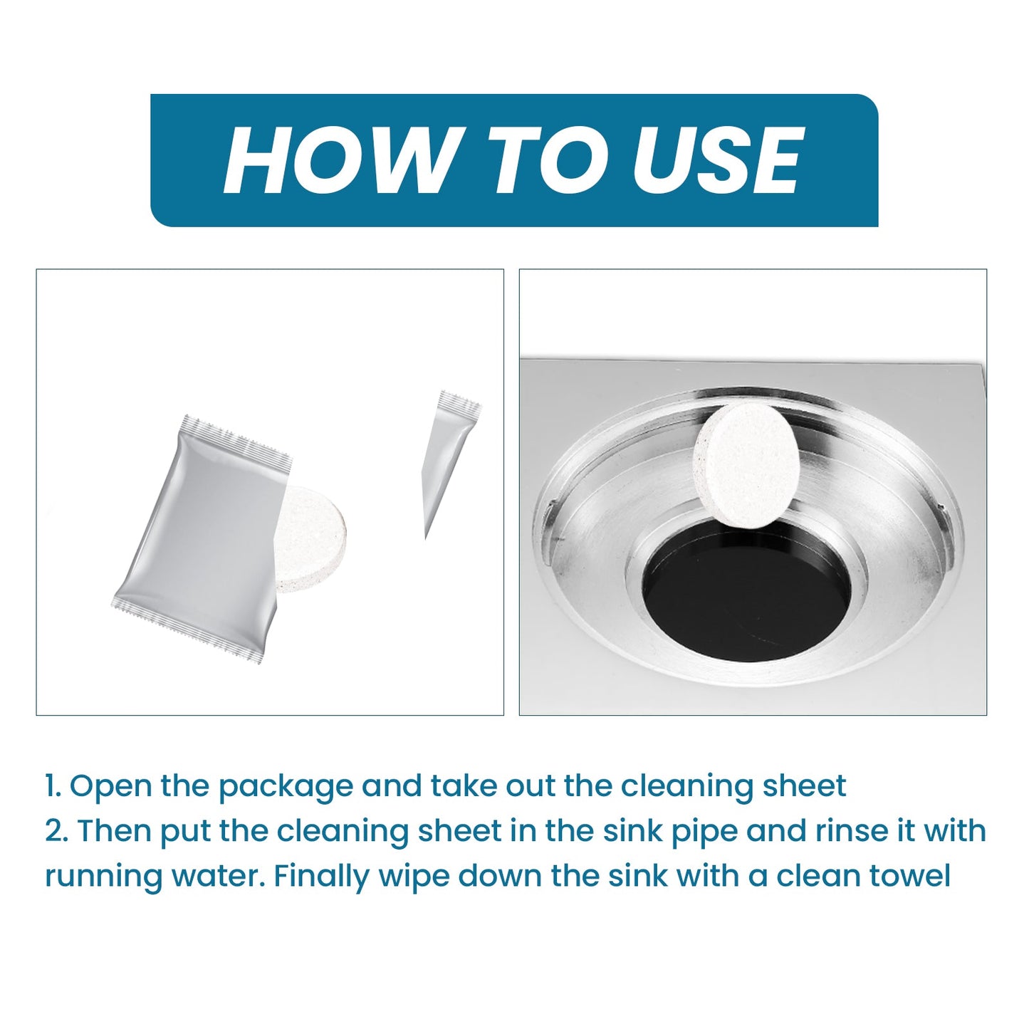 Sink Cleaning Tablets, Kitchen Sink Cleaning Stains And Oil Cleaning Pipes Cleaning Effervescent Tablets