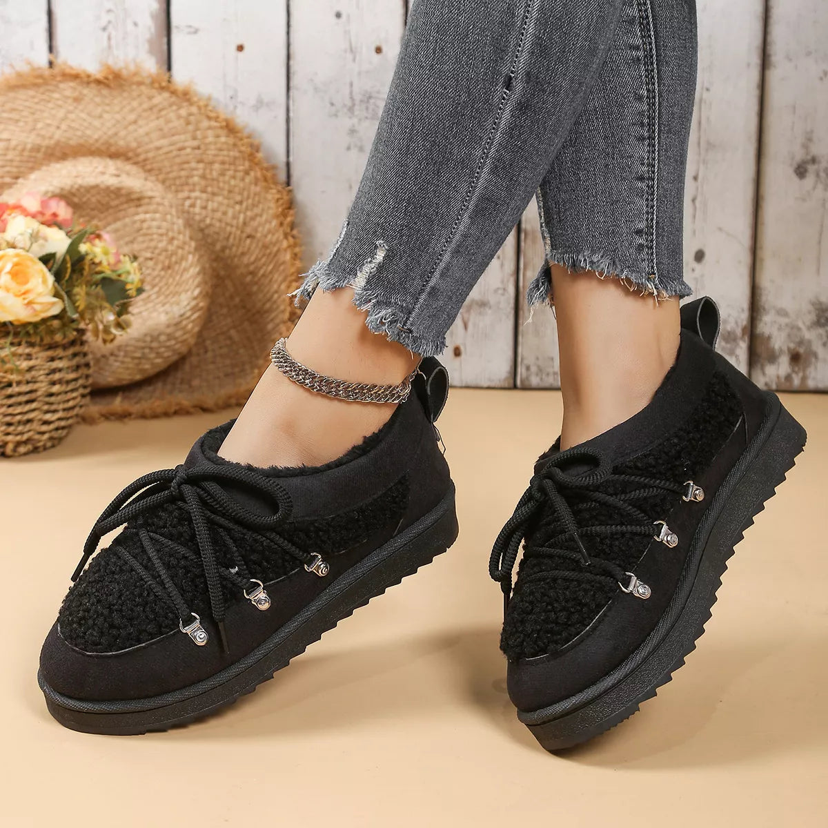Lace-Up Ankle Boots