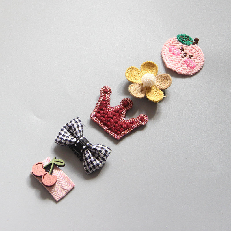 Children's Girls Hair Clip Headwear Crown Korean Little Princess Hair Ornaments Baby Hair Clip Set