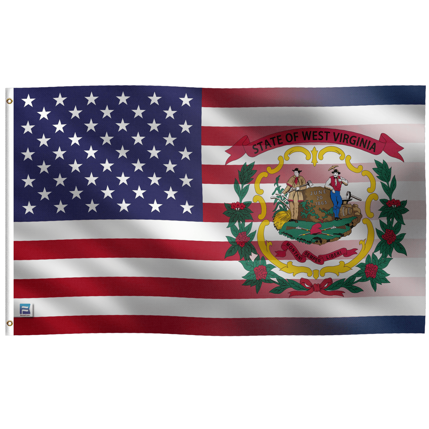 West Virginia & American Flag Blend