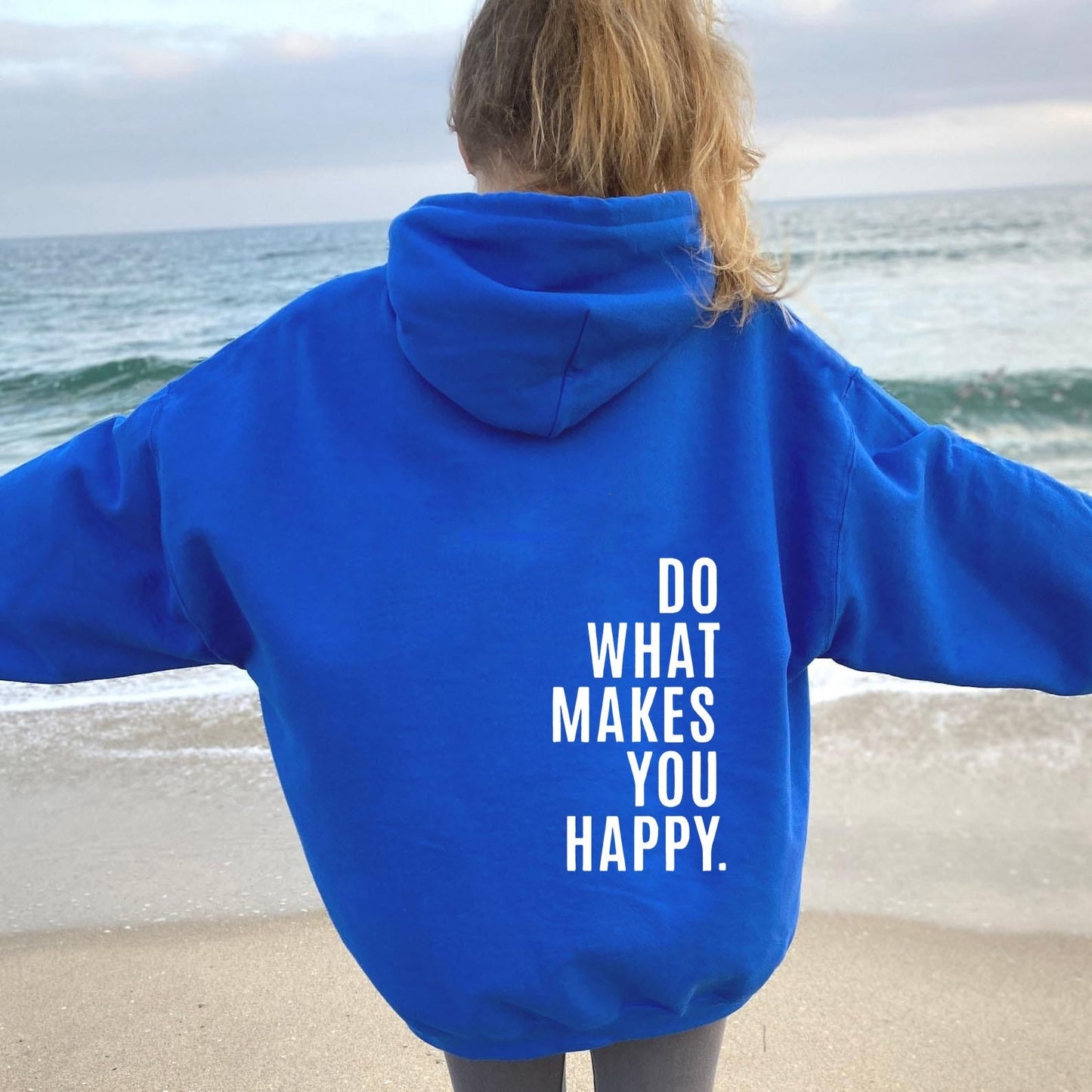 Do What Makes You Happy Off Shoulder Hoodie